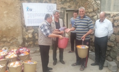 	Hammurabi Human Rights Organization distributing 80 hygiene baskets to IDPs in Kwisanjaq, Armota, a neighborhood in Erbil and the annunciation monastery of the Dominican sisters.