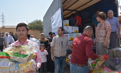 Hammurabi Human Rights Organization continues its field relief program to support families returning to liberated cities, towns and villages.